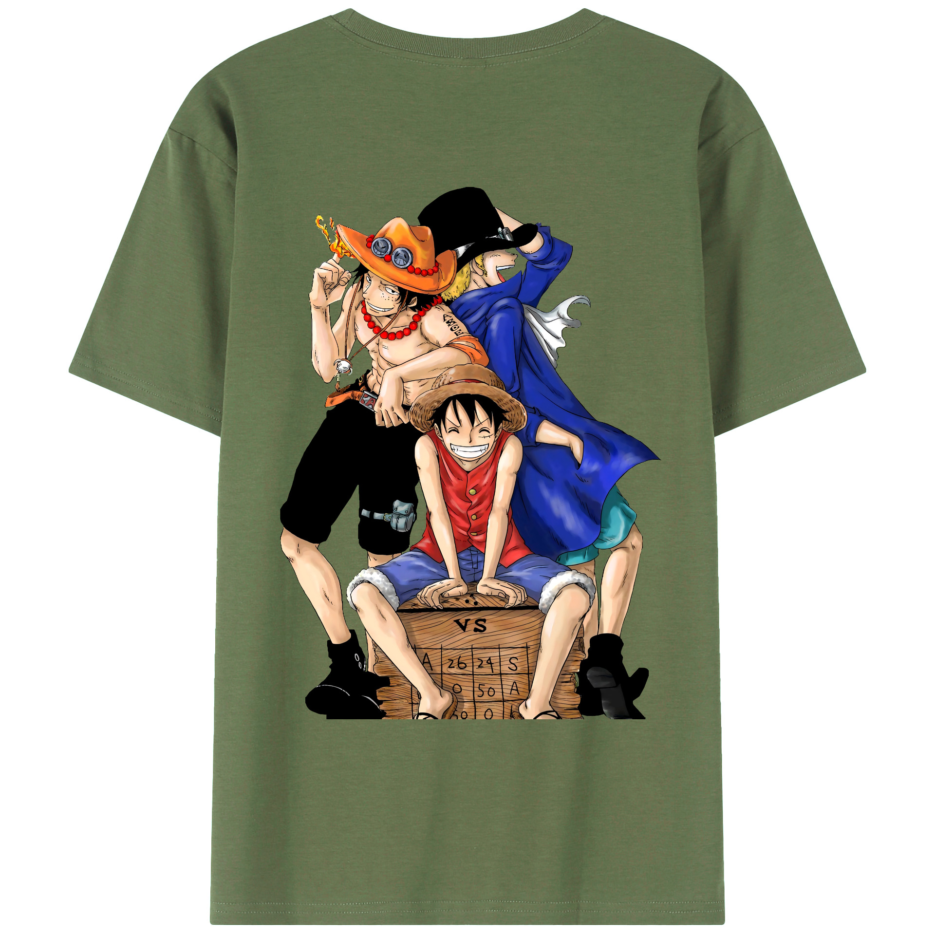 ワンピース モンキー・D・ルフィ ONE PIECE Monkey D. Luffy 綿100％ メンズ半袖Tシャツ（バックプリント） 通気性